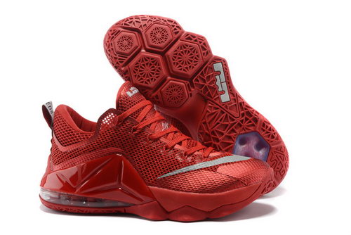 Mens Nike Lebron 12 Low All Red Grey Promo Code